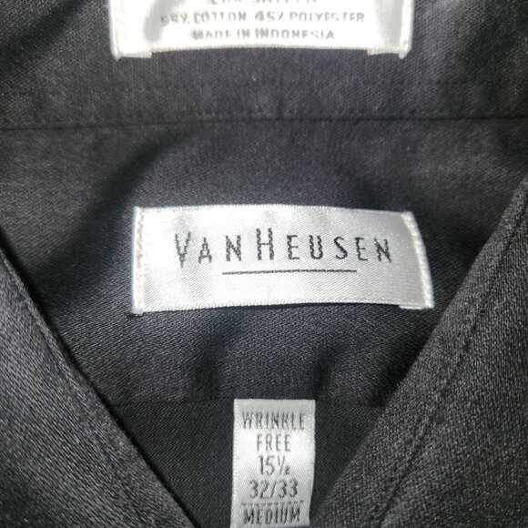 Mens medium long sleeve dress button down black & light pink - Picture 2 of 4